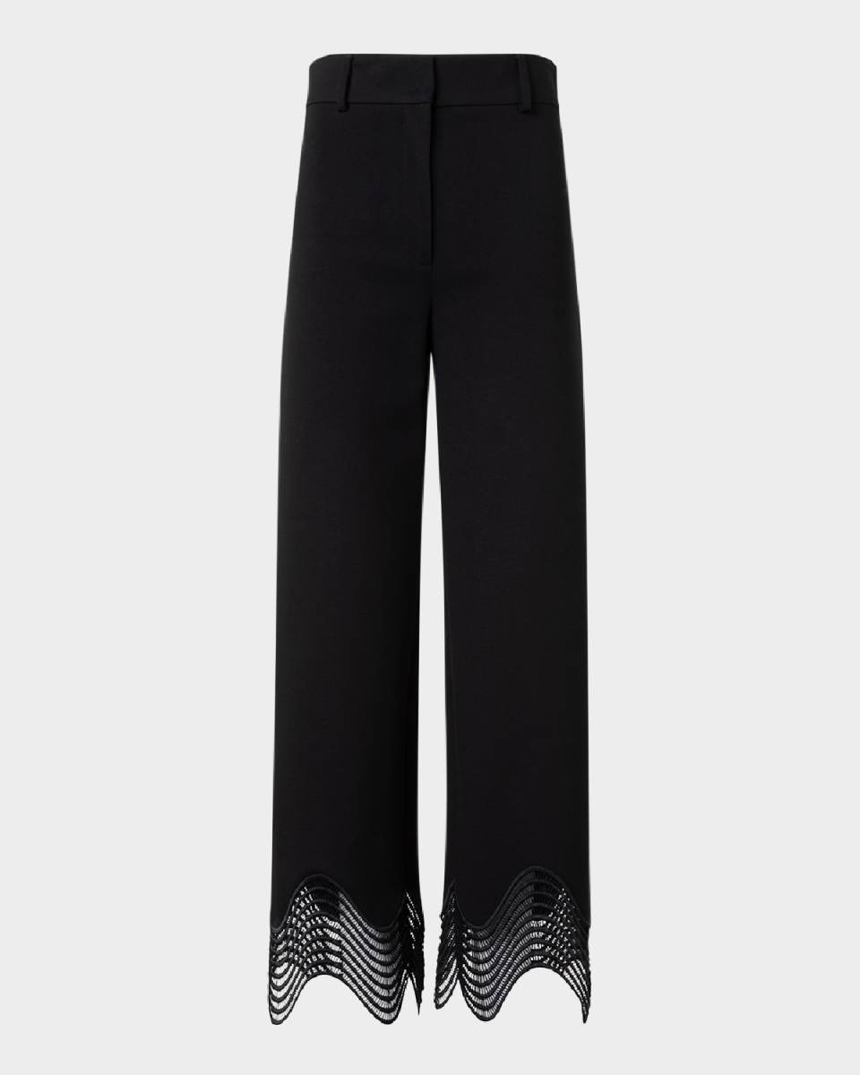 Chieko Waved Lace Wide Leg Jersey Pants